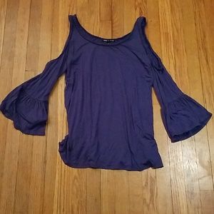 Blue Cold Shoulder Top size Large